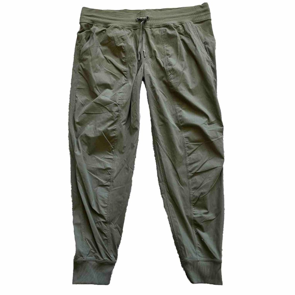 LULULEMON STUDIO DANCE PANTS SIZE 16 TRENDY STYLISH GREEN COMFY ATHLEISURE